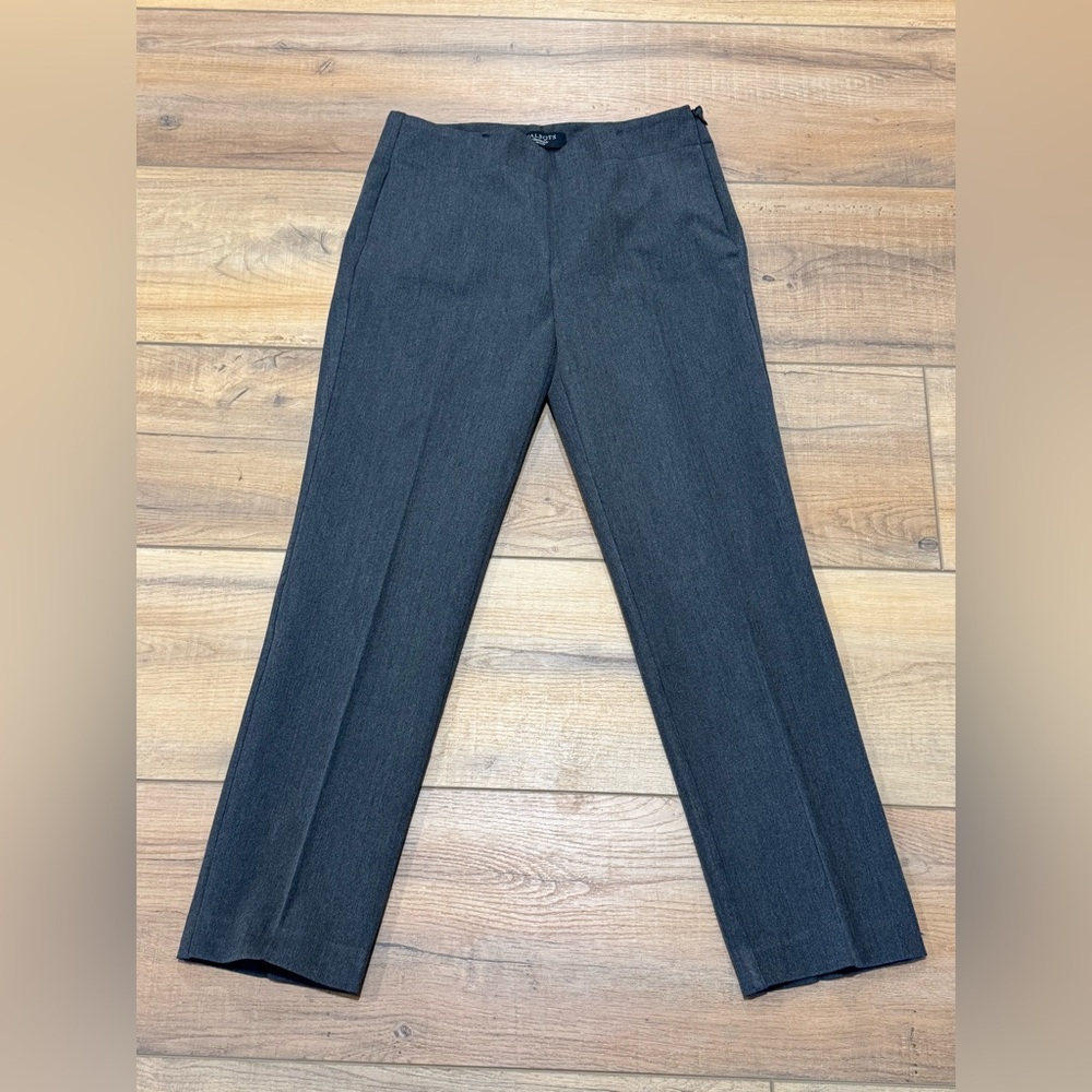 Talbots Gray Straight Leg Dress Pants Slacks Classic Side Zip